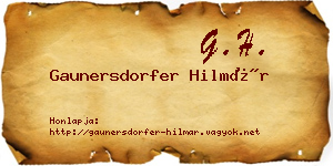 Gaunersdorfer Hilmár névjegykártya